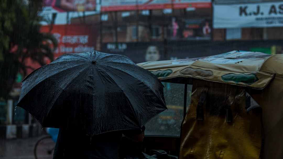 People walking in monsoon rain, a season linked to fungal skin infections in India